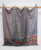 king kantha quilt in a bold pattern handmade in India