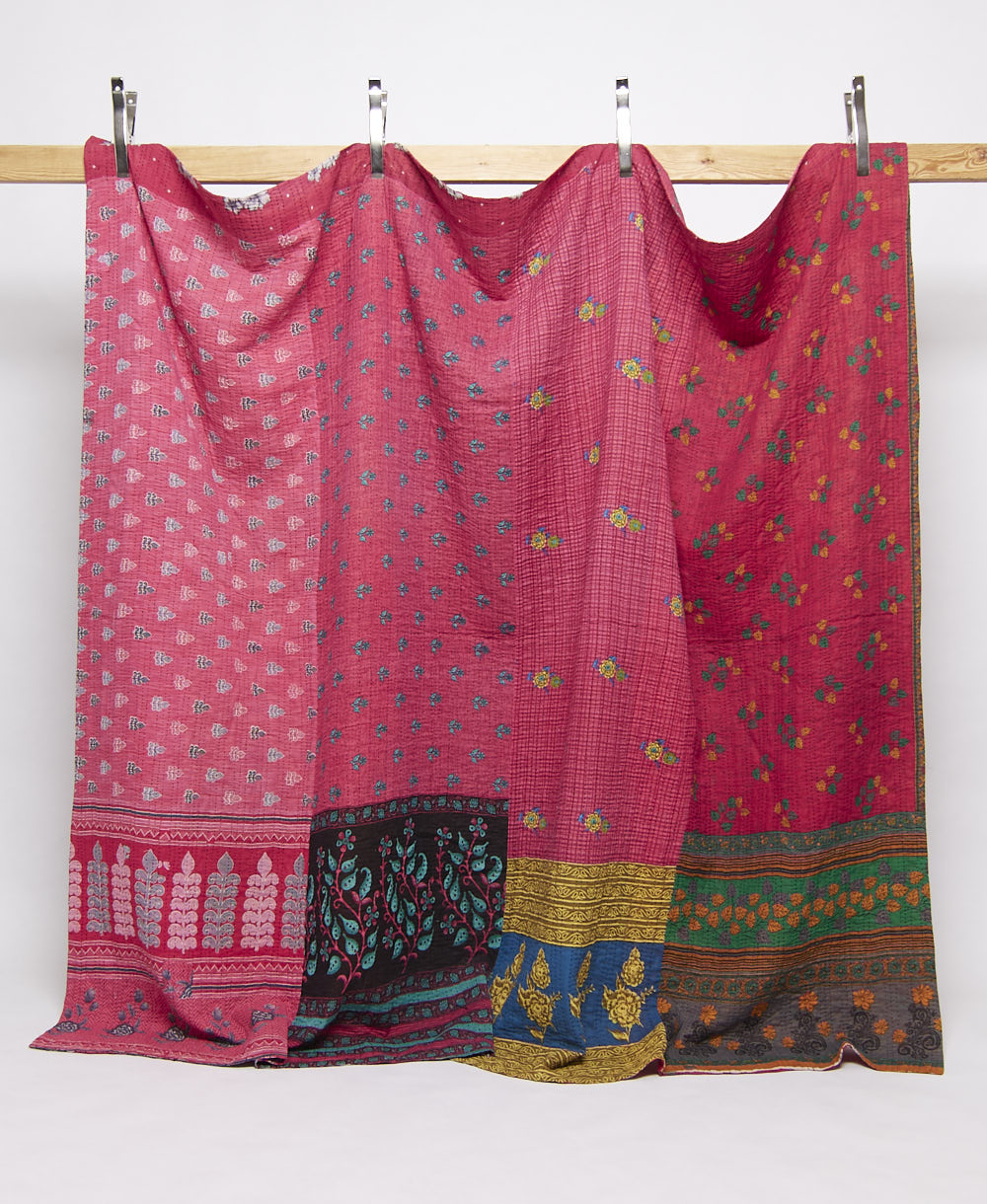 king kantha quilt handmade in India