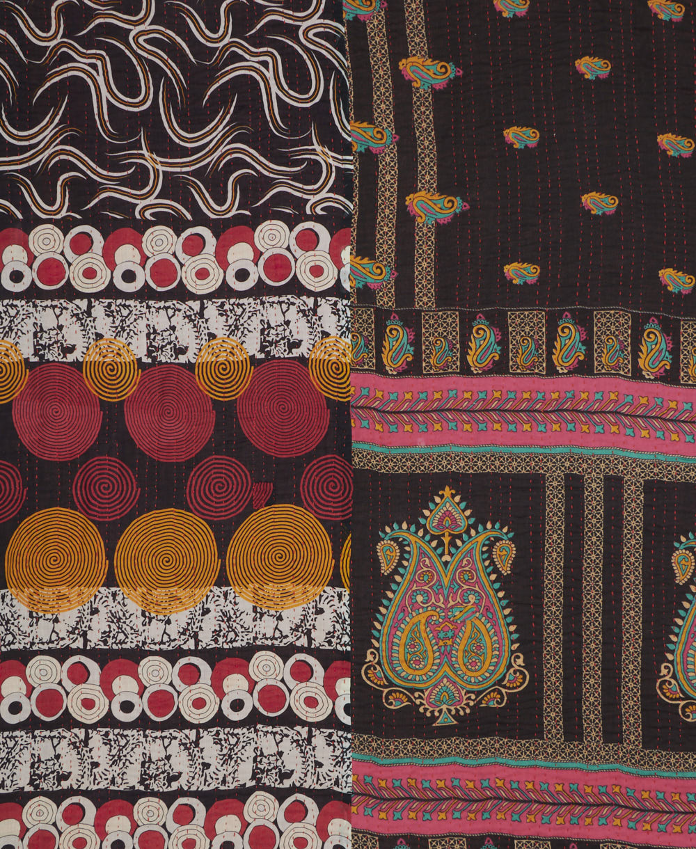 king kantha quilt in bold pattern