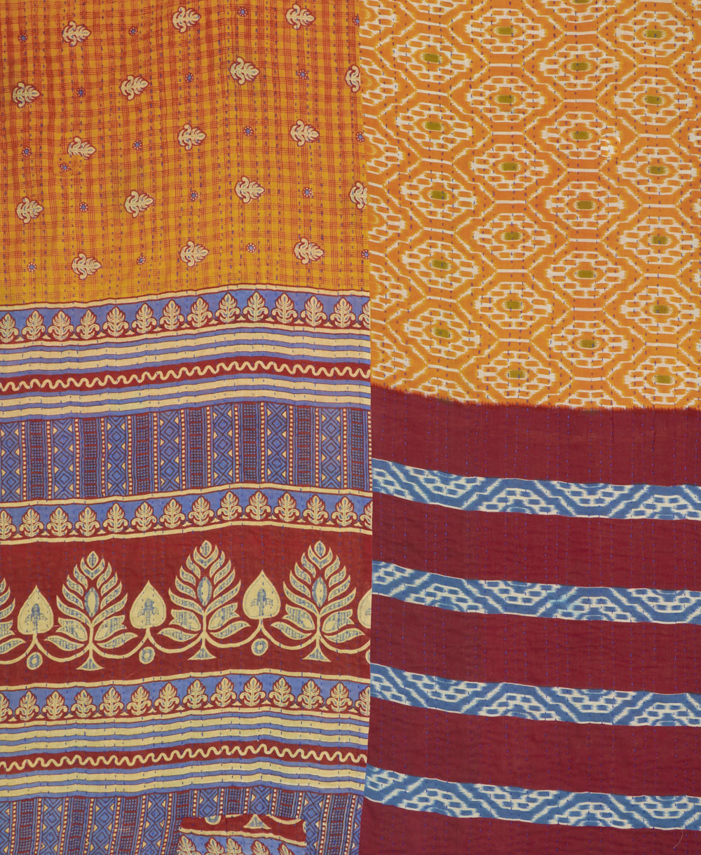 king kantha quilt in bold pattern