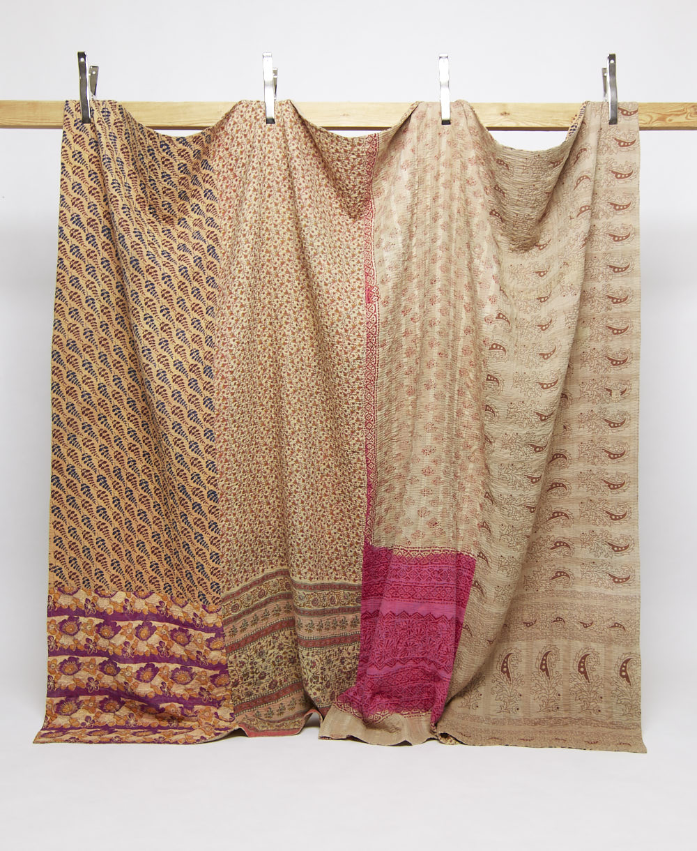 king kantha quilt handmade in India