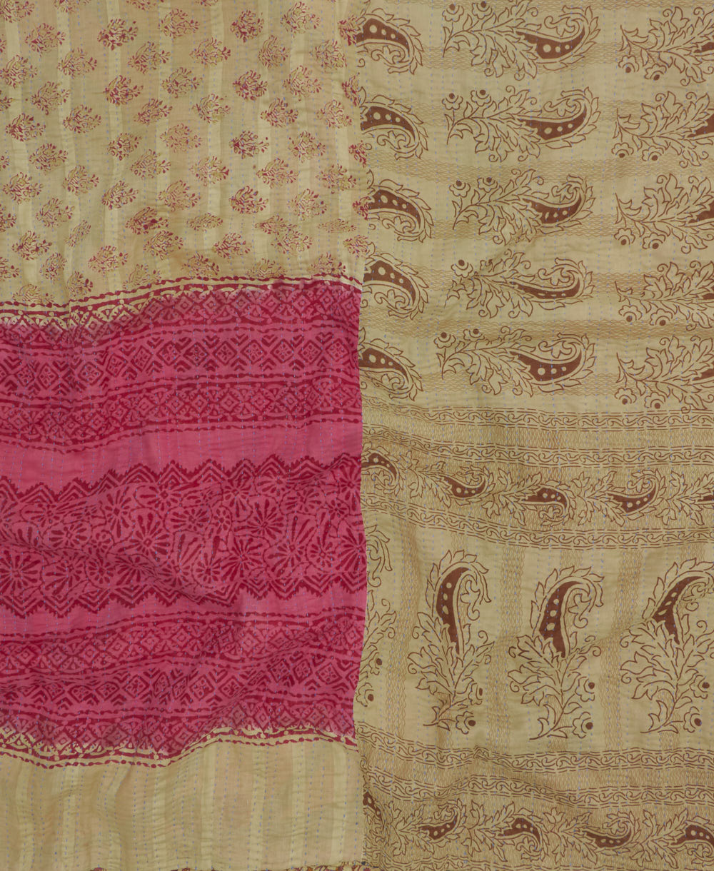 king kantha quilt in bold pattern