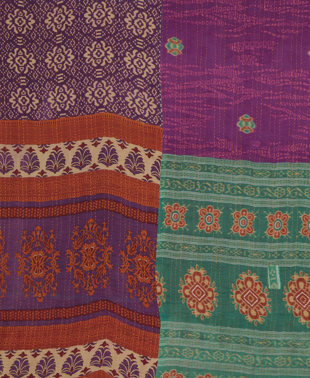 king kantha quilt in bold pattern