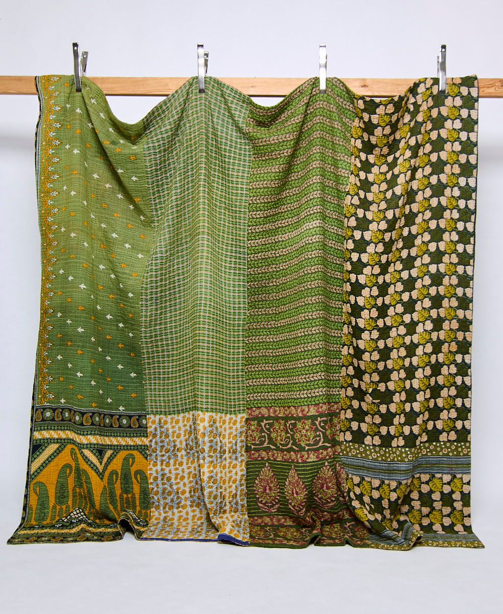 king kantha quilt handmade in India