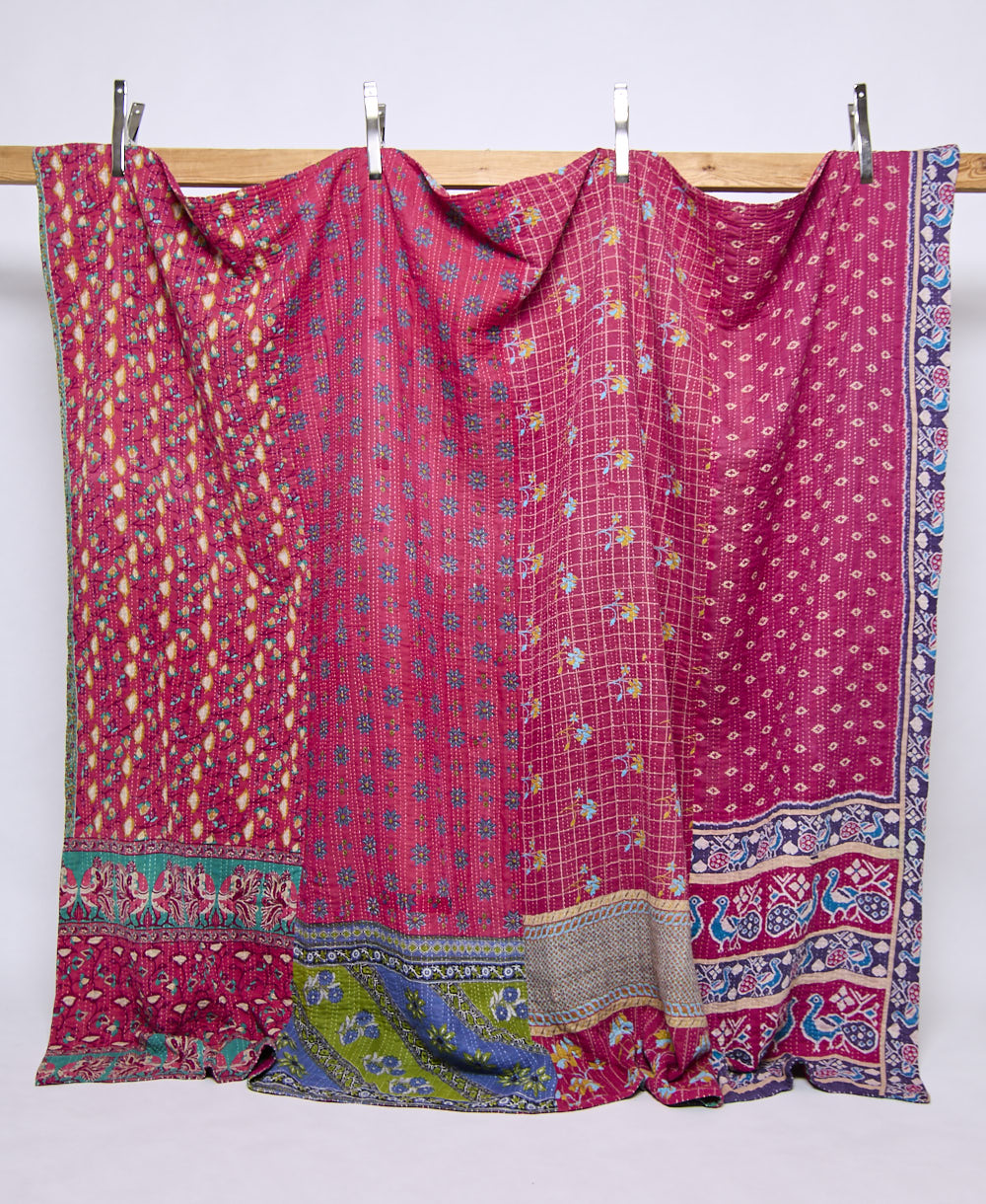 king kantha quilt handmade in India
