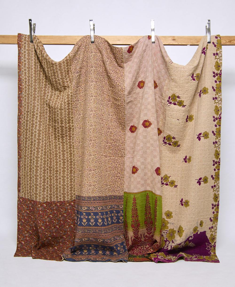 king kantha quilt handmade in India