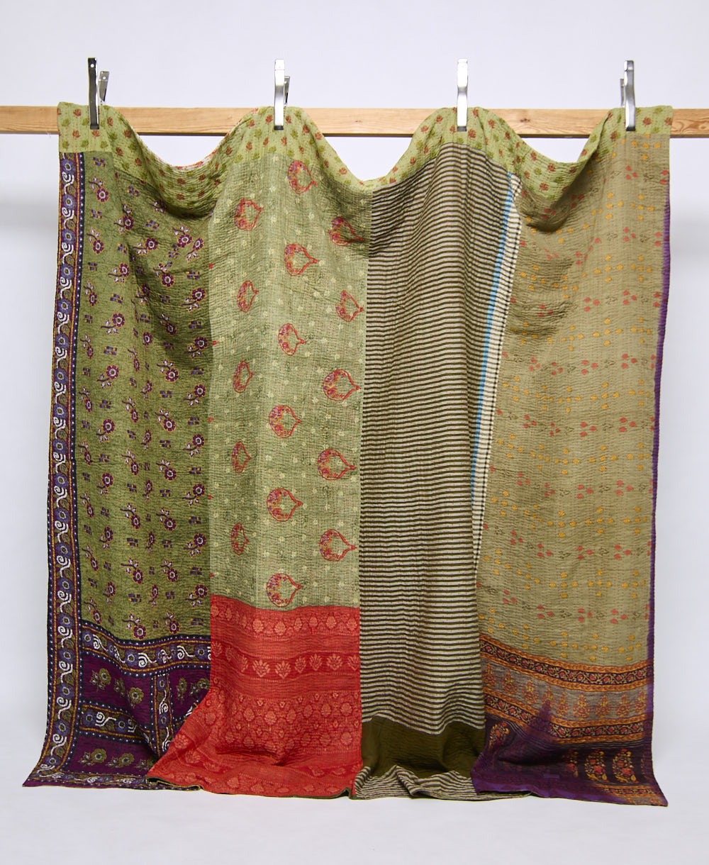 king kantha quilt handmade in India