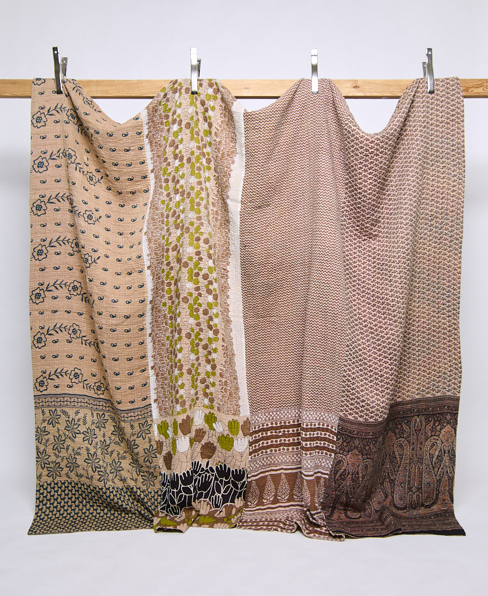 king kantha quilt handmade in India