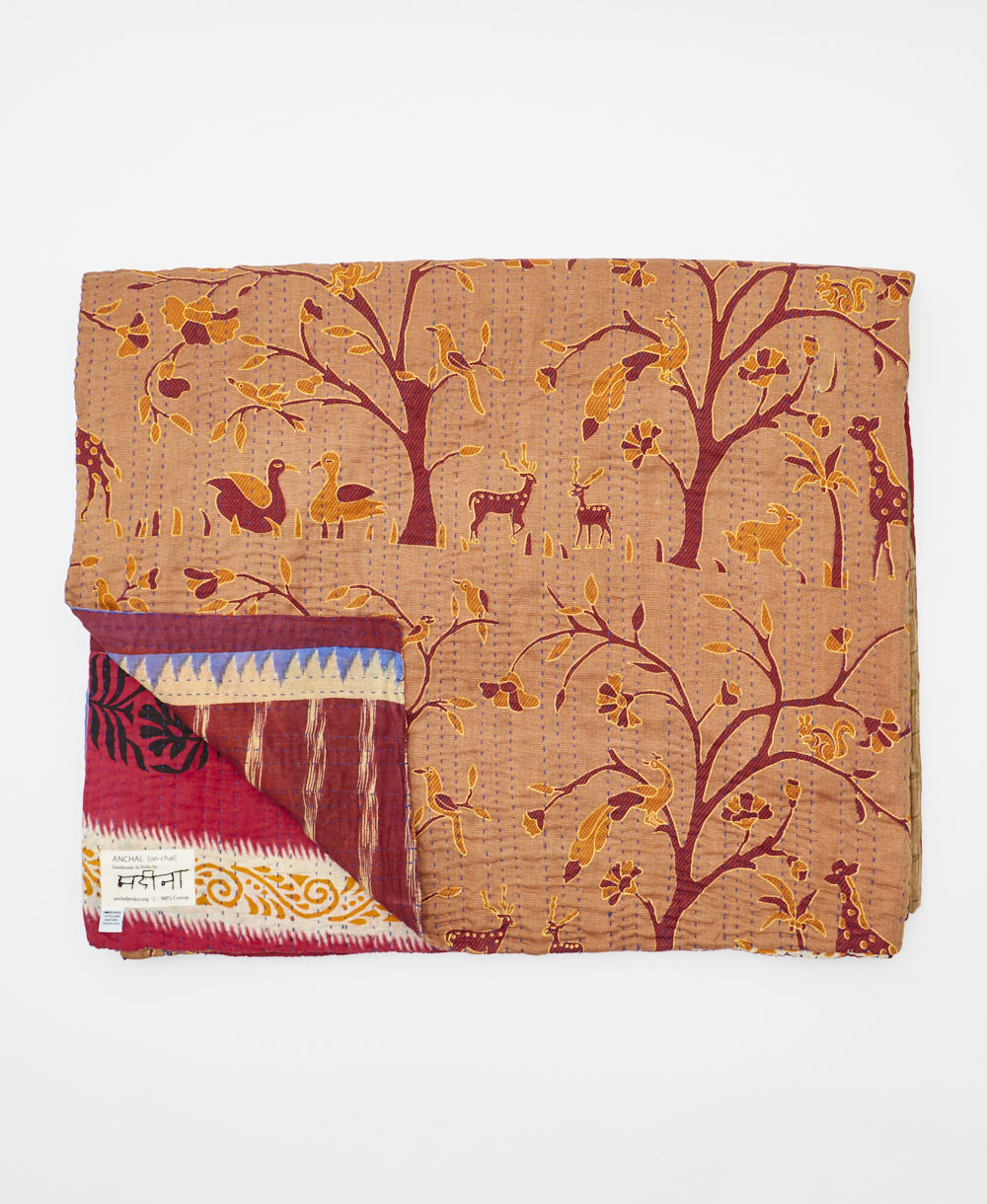 quilted throw in king size handmade in India by Anchal artisans