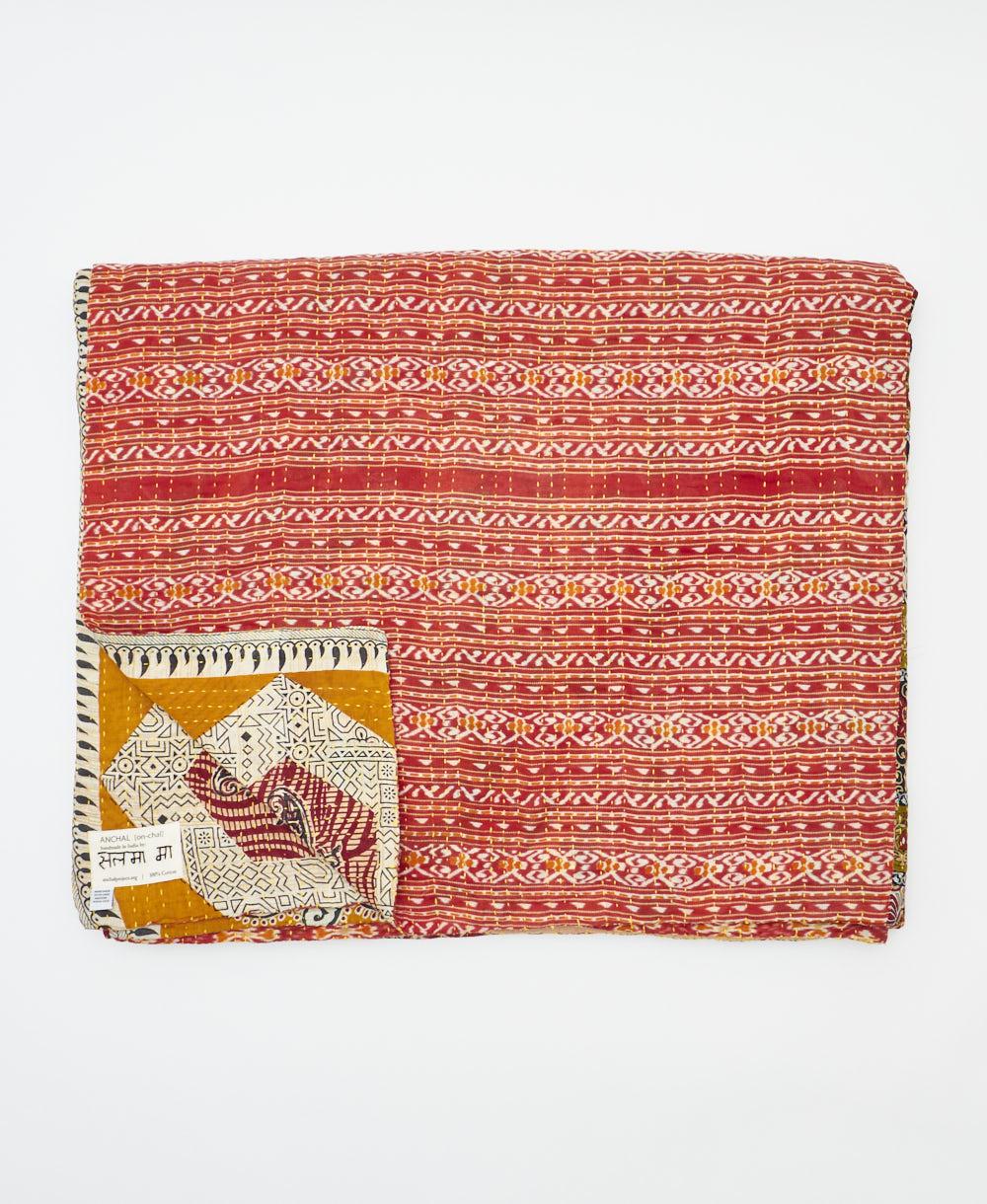 quilted throw in king size handmade in India by Anchal artisans
