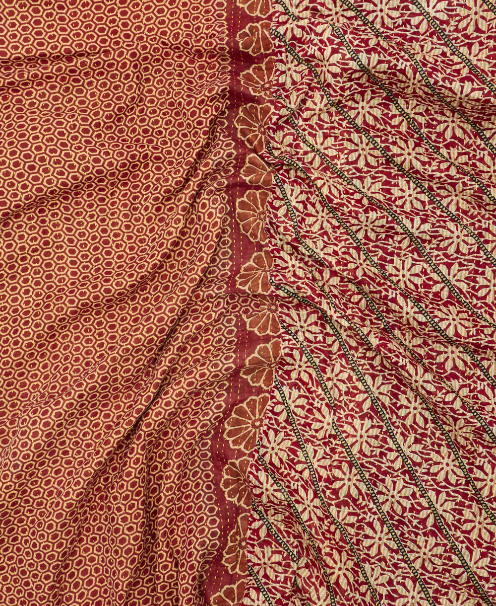 soft king kantha blanket made from upcycled vintage cotton saris