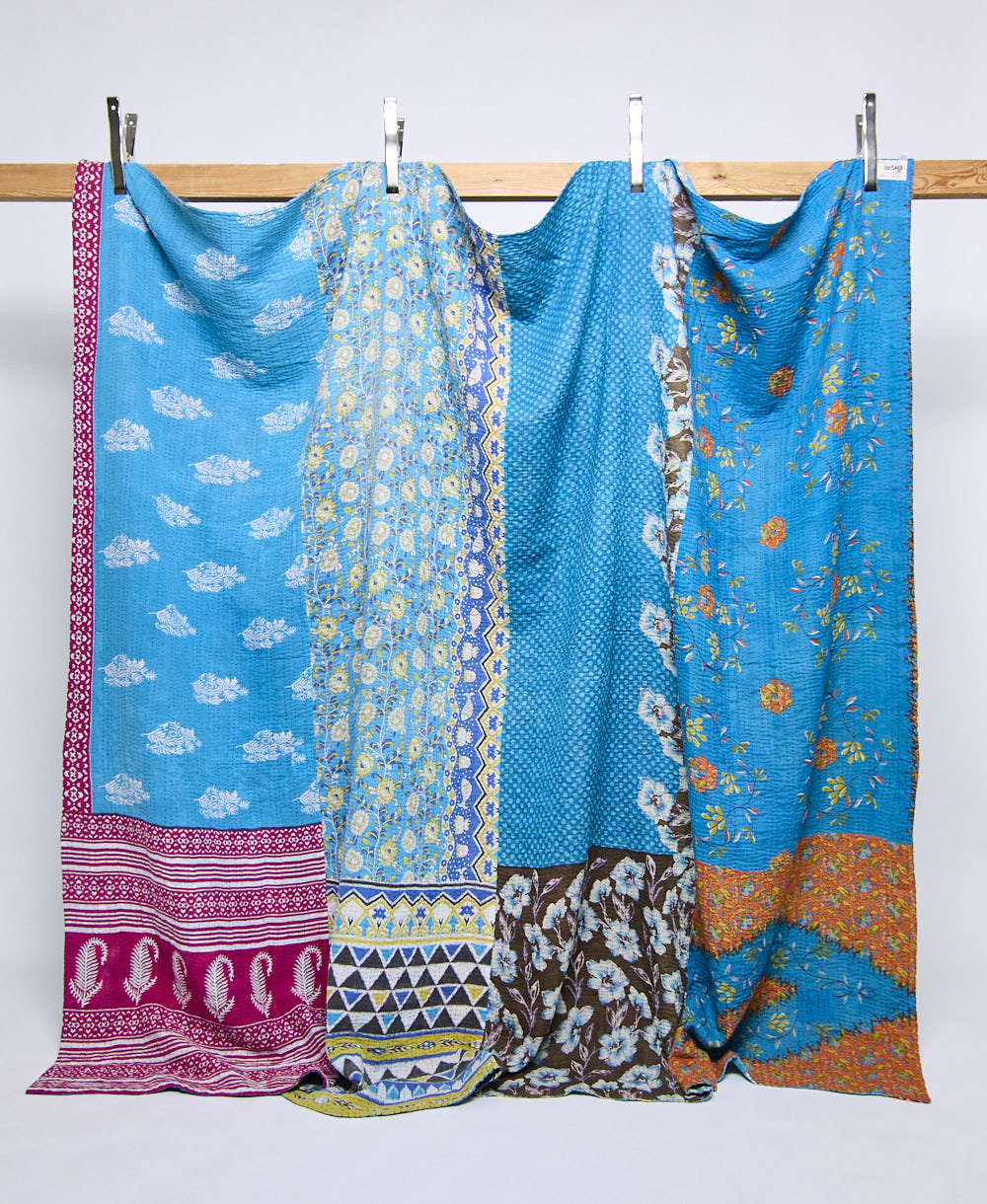 king kantha quilt handmade in India