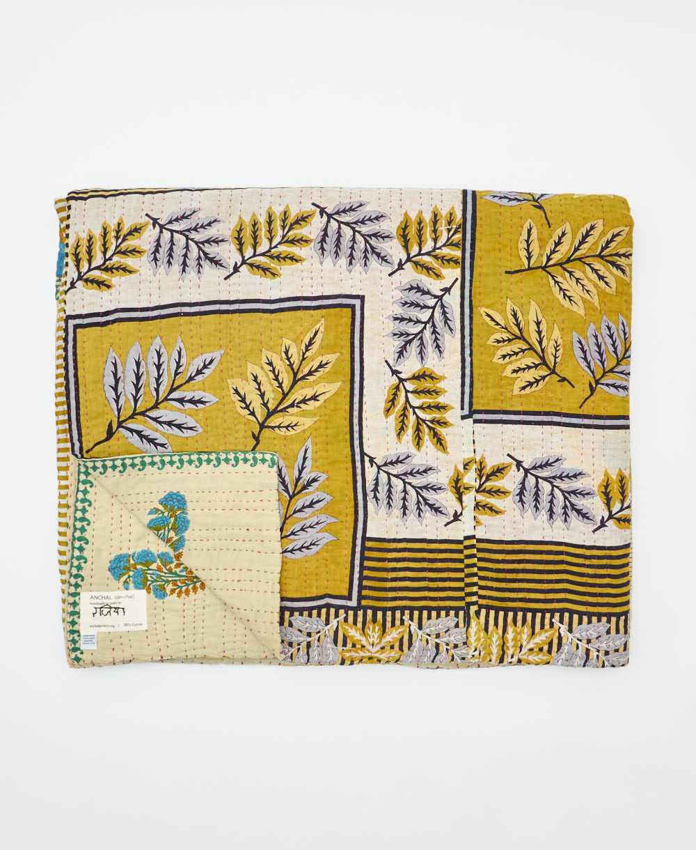 quilted throw in king size handmade in India by Anchal artisans