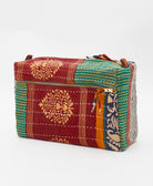 One-of-a-kind muted paisley vintage kantha toiletry bag made using recycled cotton saris