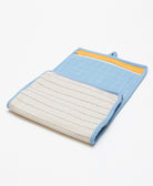 large travel organizer made from organic cotton canvas with different zippered compartments & hanging loop