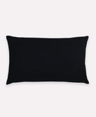 Black rectangular pillow on a white background