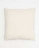 back of multi-check square pillow in 22" x 22" size made from organic cotton in Fair Trade environment