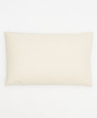 back of naari colorblock lumbar throw pillow in solid natural white with removable down feather insert