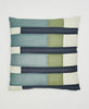 striped euro sham in blues and greens handmade from 100% organic cotton