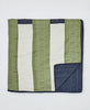 modern kantha quilt in offset stripe pattern made from 6 layers of GOTS certified organic cotton