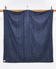 organic cotton modern kantha beddin quilt in navy blue and green hues by Anchal