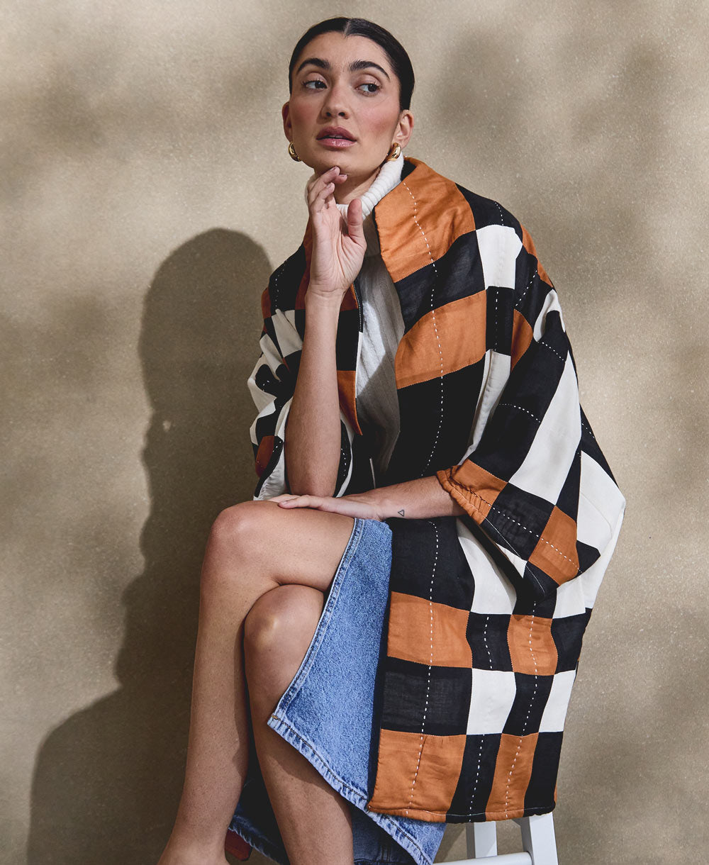 Patchwork Cocoon Quilted Jacket | Sustainable Apparel – Anchal Project