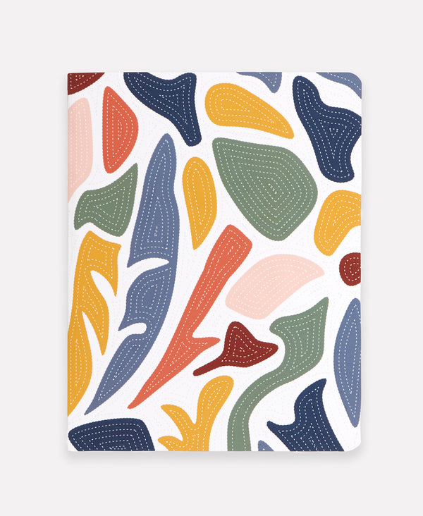 matte soft touch cover notebook with bold modern abstract print by Anchal