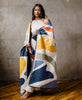 petal quilt throw with bold organic shapes made from GOTS certified organic cotton by an all women artisan team in India
