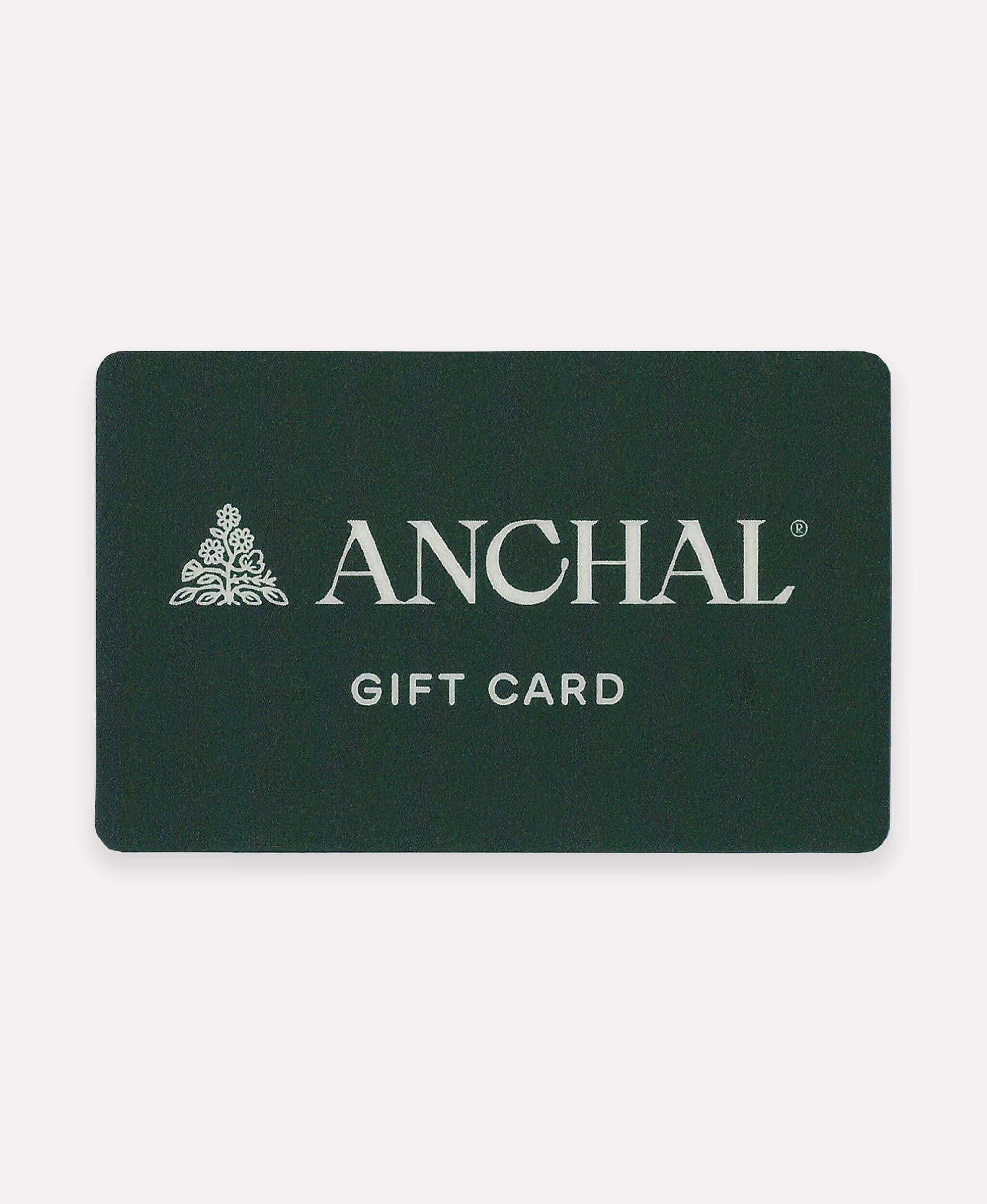 green Anchal gift card in denominations from $25-$500