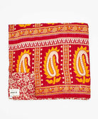 orange and red paisley quilted throw in queen size handmade in India by Anchal artisans