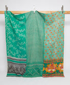 queen kantha quilt in a bold pattern handmade in India