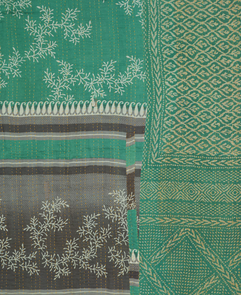 soft queen kantha blanket made from upcycled vintage cotton saris