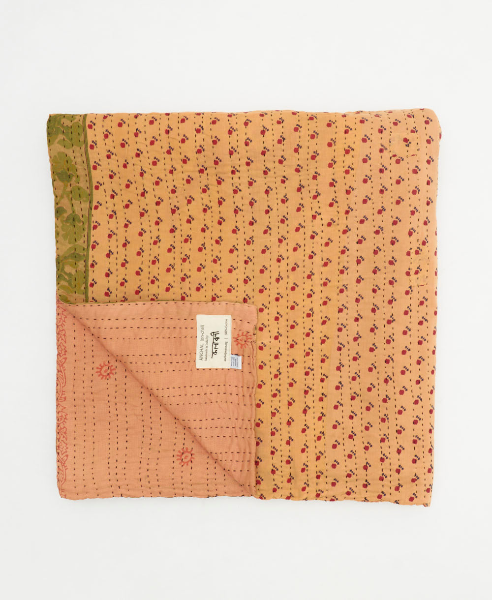 quilted throw in queen size handmade in India by Anchal artisans
