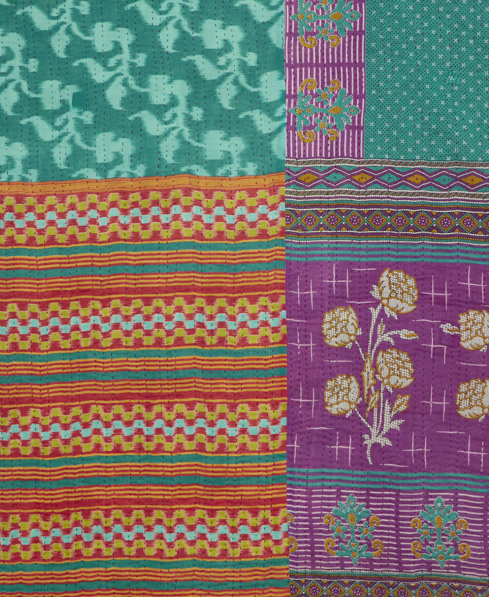 vintage kantha quilt bedding in one-of-a-kind vintage pattern