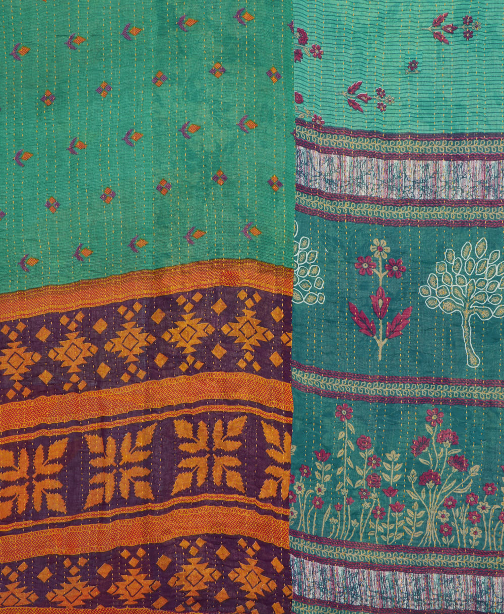 vintage kantha quilt bedding in one-of-a-kind vintage pattern