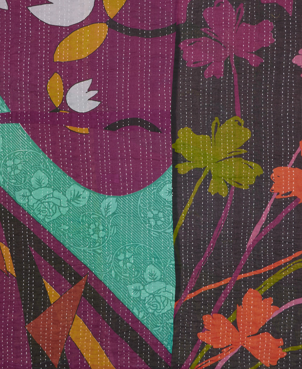 vintage kantha quilt bedding in one-of-a-kind vintage pattern