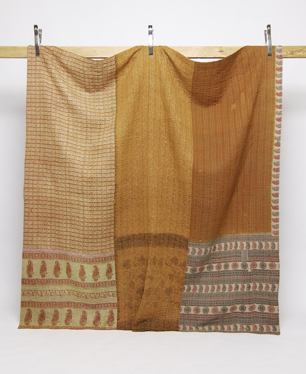 queen kantha quilt handmade in India