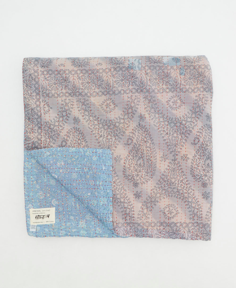 quilted throw in queen size handmade in India by Anchal artisans