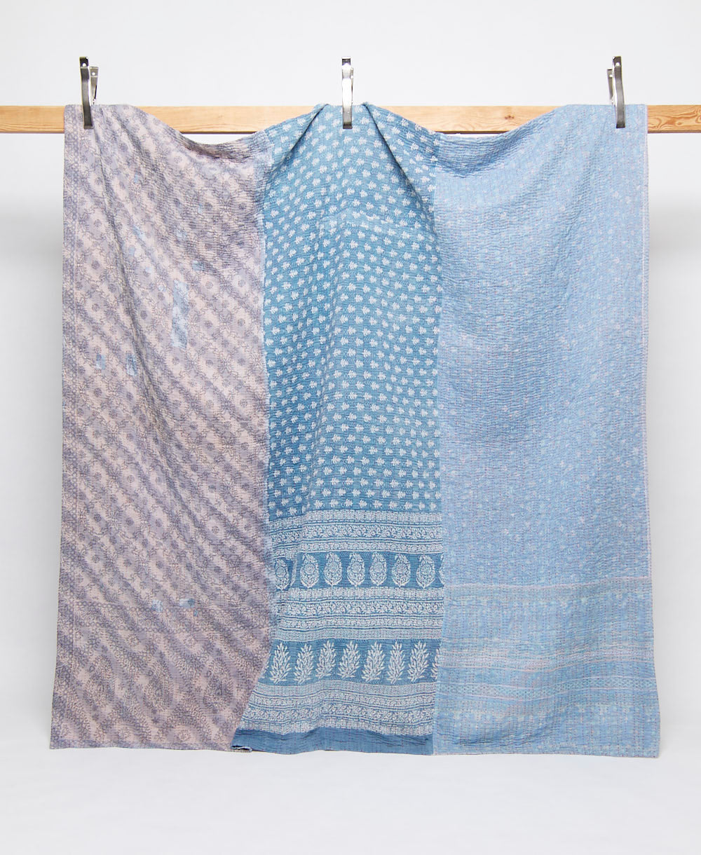 queen kantha quilt handmade in India