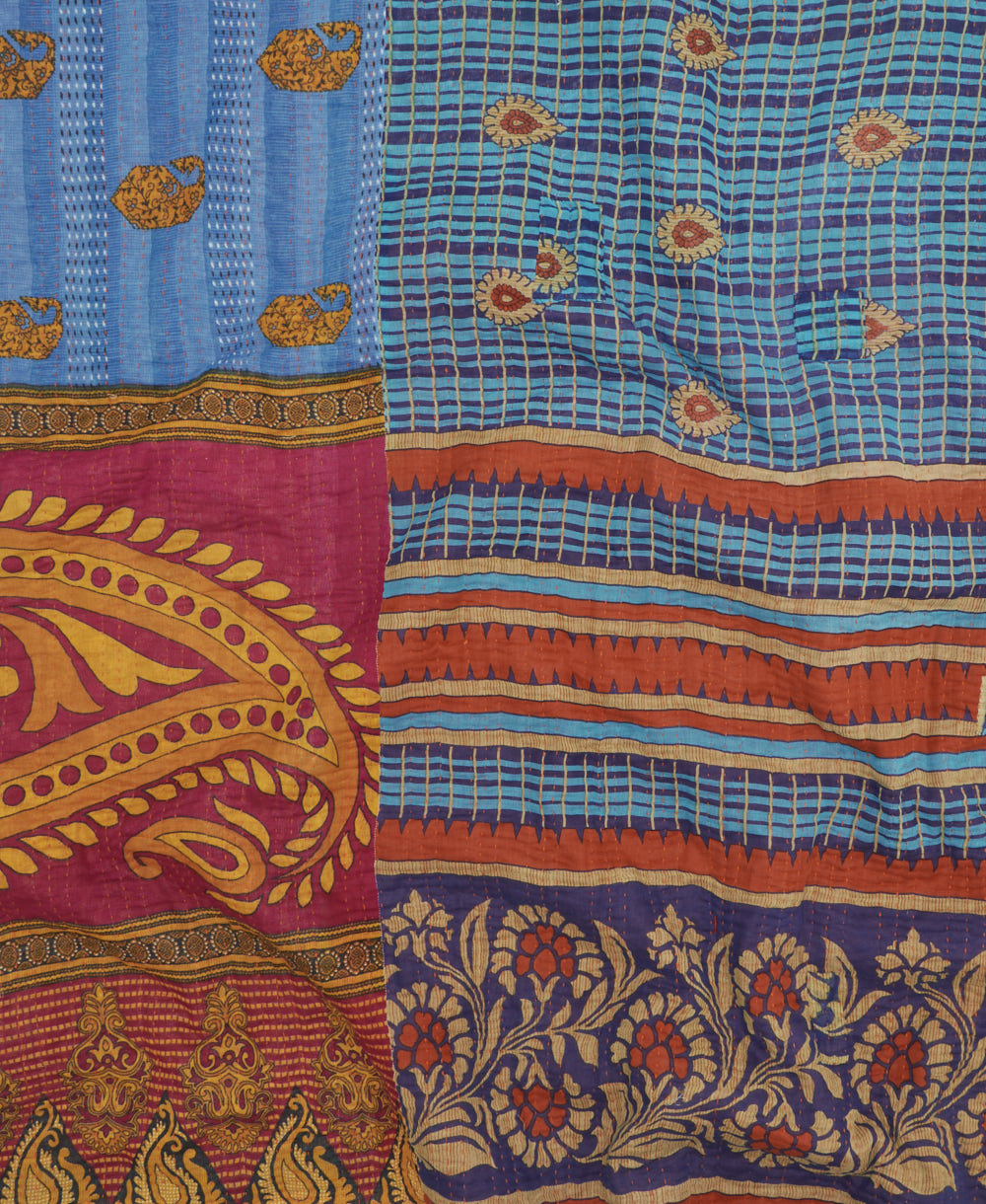 vintage kantha quilt bedding in one-of-a-kind vintage pattern