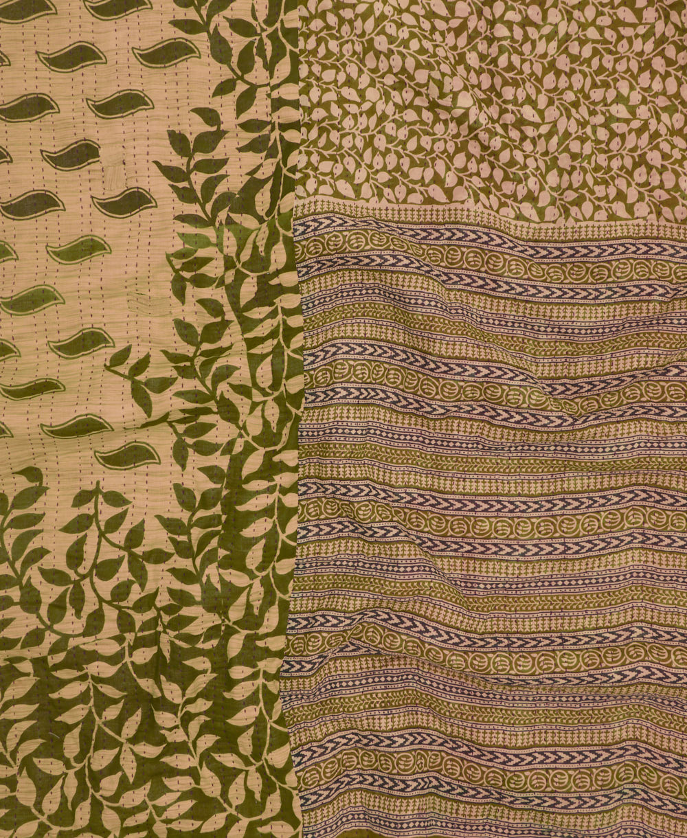 quilted throw in queen size handmade in India by Anchal artisans