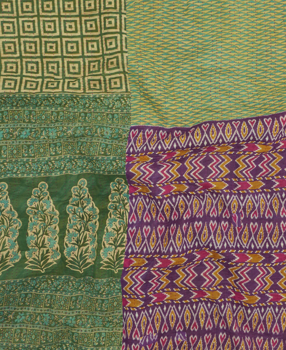 queen kantha quilt handmade by women artisans