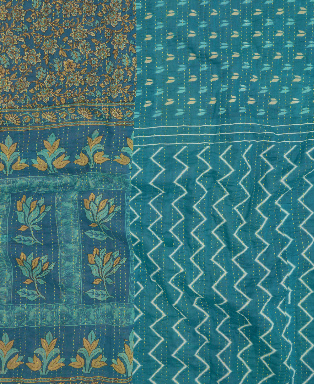 queen kantha quilt handmade by women artisans