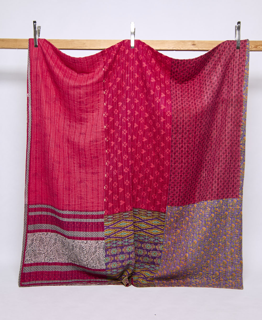 queen kantha quilt handmade in India