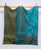 queen kantha quilt handmade in India