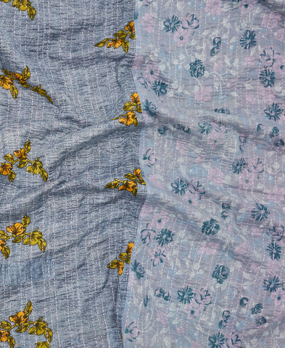 quilted throw in queen size handmade in India by Anchal artisans