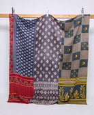 queen kantha quilt handmade in India