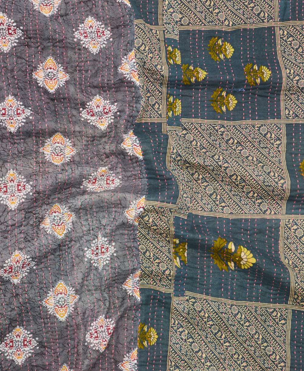 quilted throw in queen size handmade in India by Anchal artisans