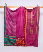 queen kantha quilt handmade in India