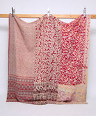 queen kantha quilt handmade in India